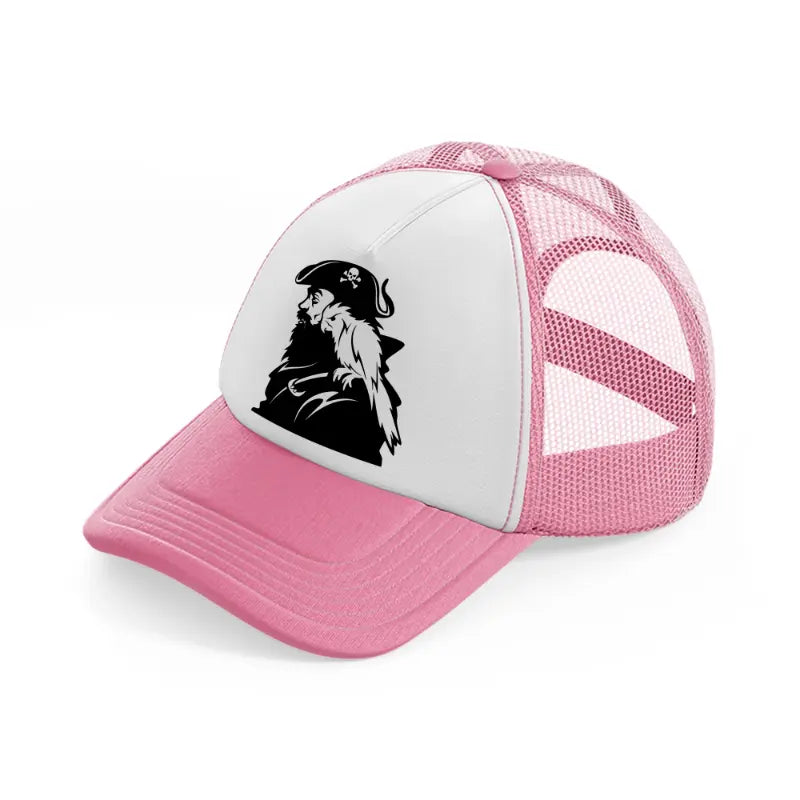 pirate with cacatua pink and white trucker hat