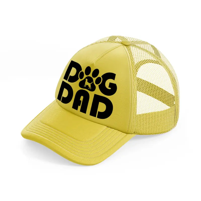 dog dad paw-gold-trucker-hat