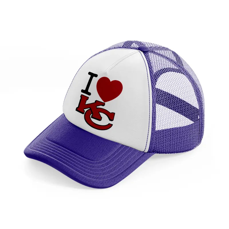 i love kc-purple-trucker-hat