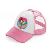 pet care (3) pink and white trucker hat