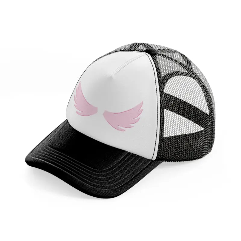 angel wings-black-and-white-trucker-hat