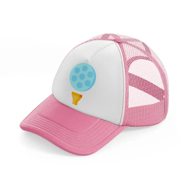 golf ball paste-pink-and-white-trucker-hat