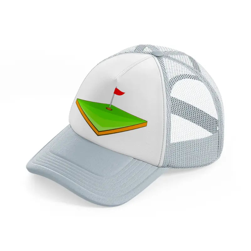 golf field grey trucker hat