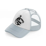 fish hook grey trucker hat