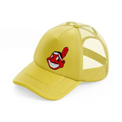 cleveland indians emblem-gold-trucker-hat