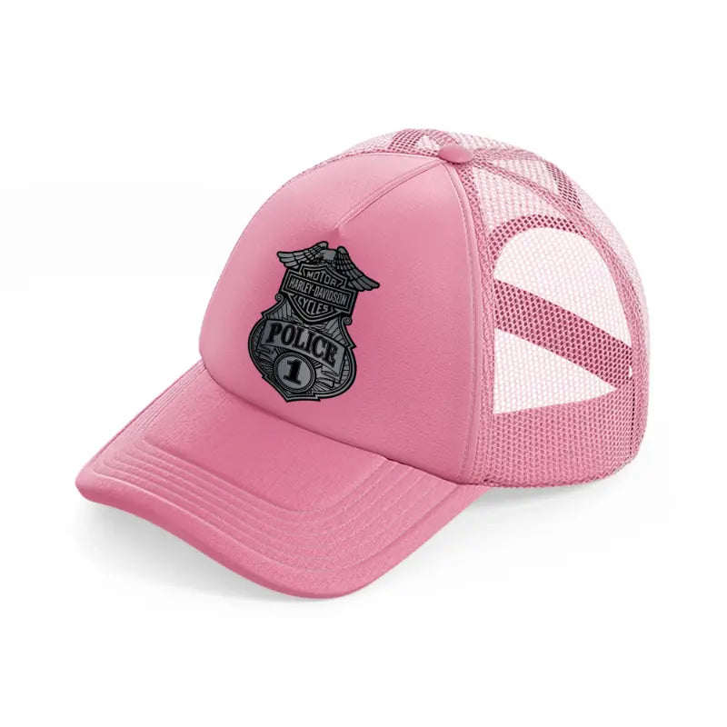 harley-davidson motorcycles police 1-pink-trucker-hat