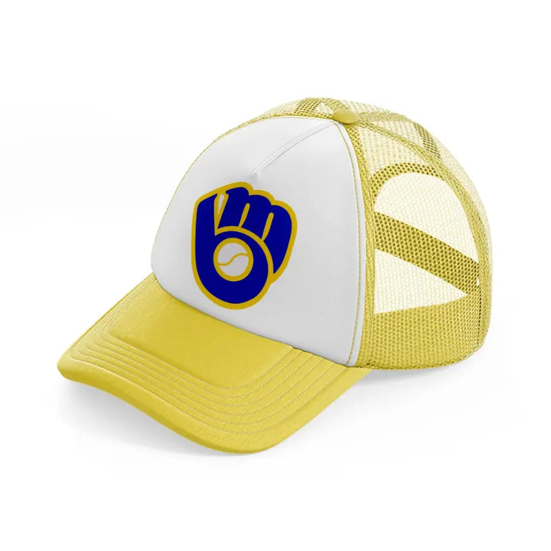 milwaukee brewers logo-yellow-trucker-hat