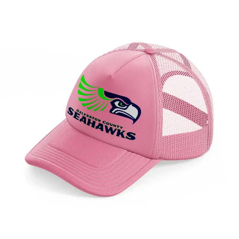galveston county seahawks-pink-trucker-hat