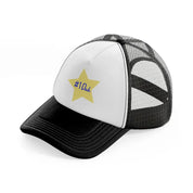#1 dad-black-and-white-trucker-hat