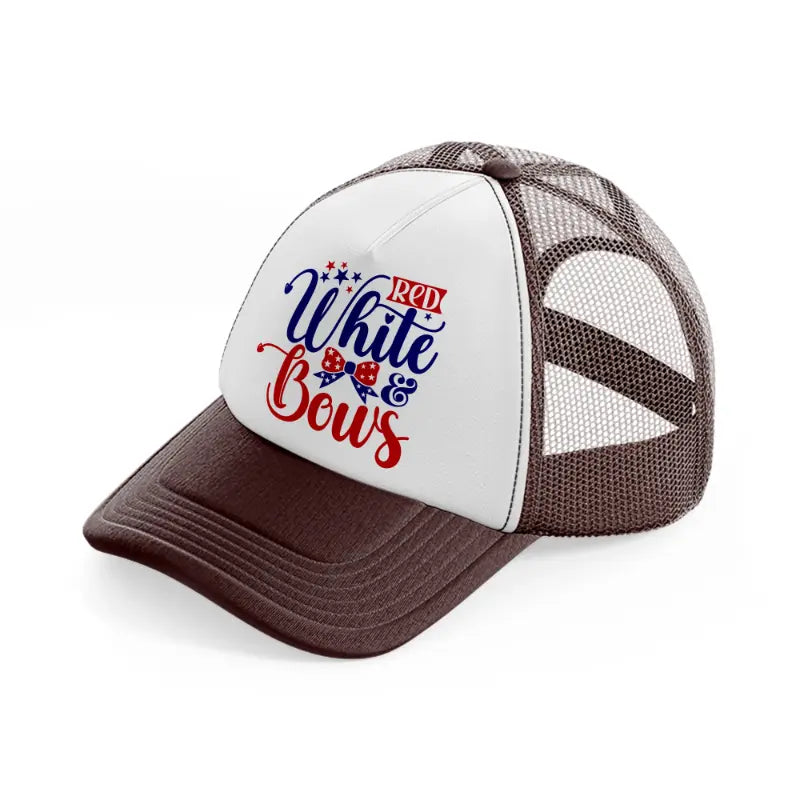 red white & bows-01-brown-trucker-hat