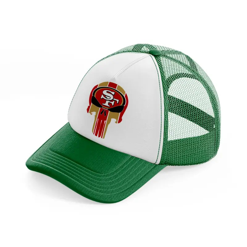 skull 49ers-green-and-white-trucker-hat