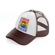 pride smiley-brown-trucker-hat