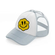 yellow melt smile-grey-trucker-hat