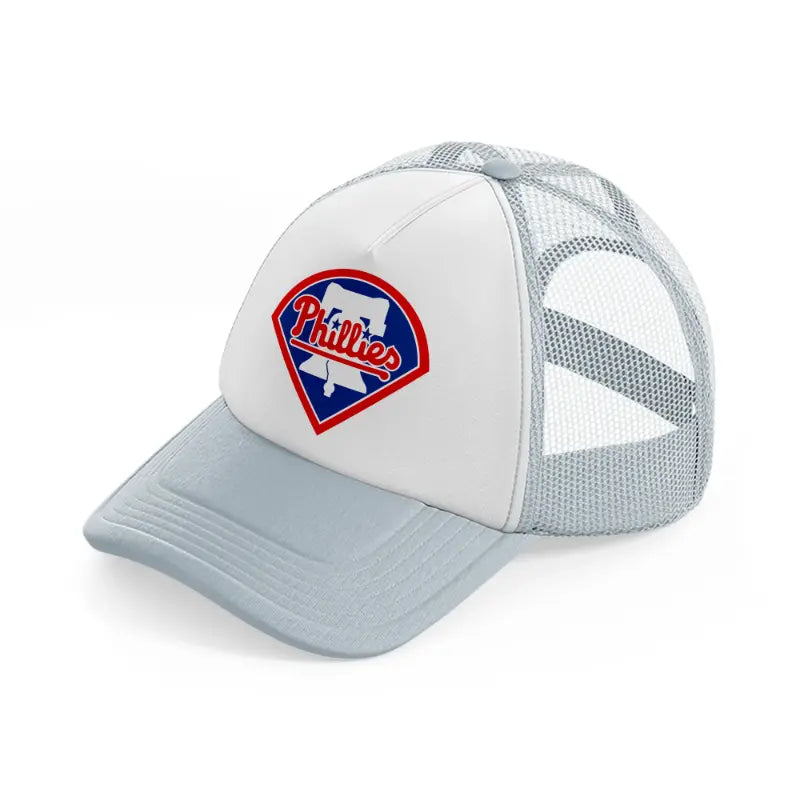 philadelphia phillies logo-grey-trucker-hat