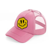 yellow melt smile-pink-trucker-hat