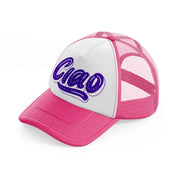 ciao purple-neon-pink-trucker-hat