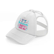 bachelorette party mode on-white-trucker-hat