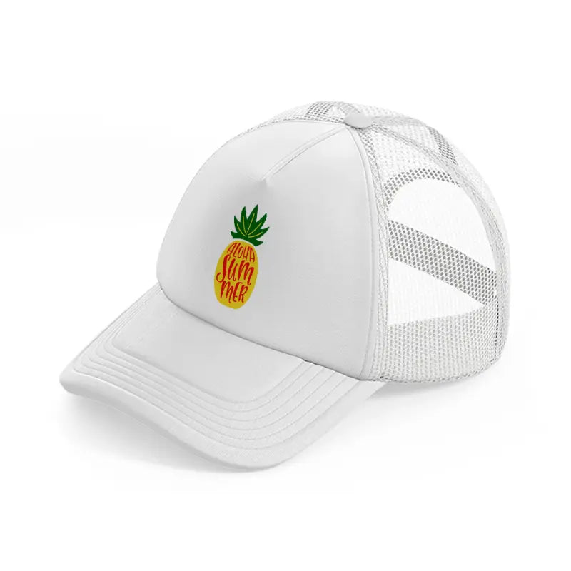 aloha summer pineapple-white-trucker-hat