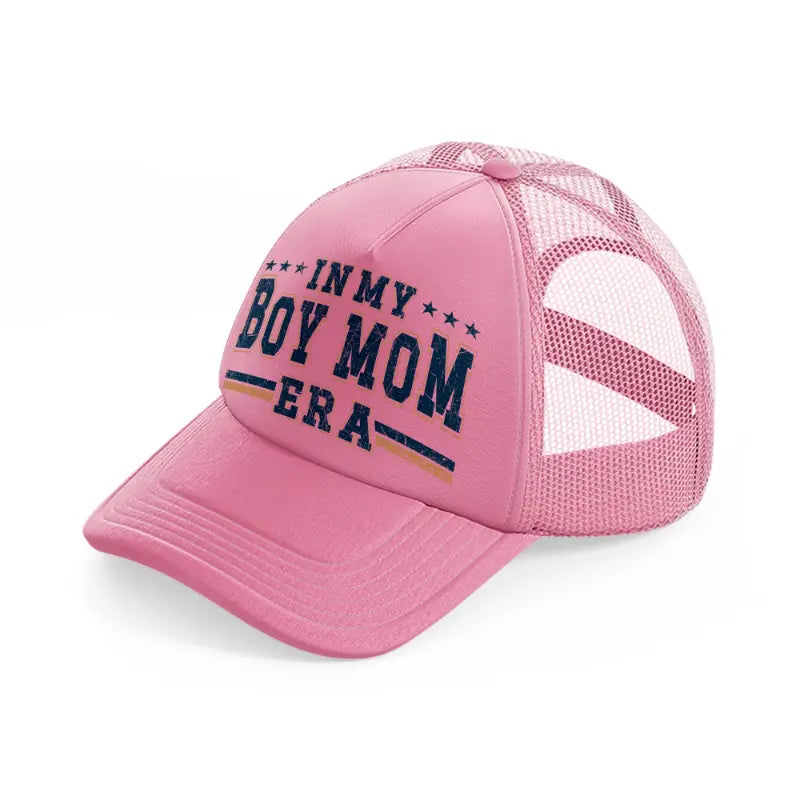 in my boy mom era-pink-trucker-hat