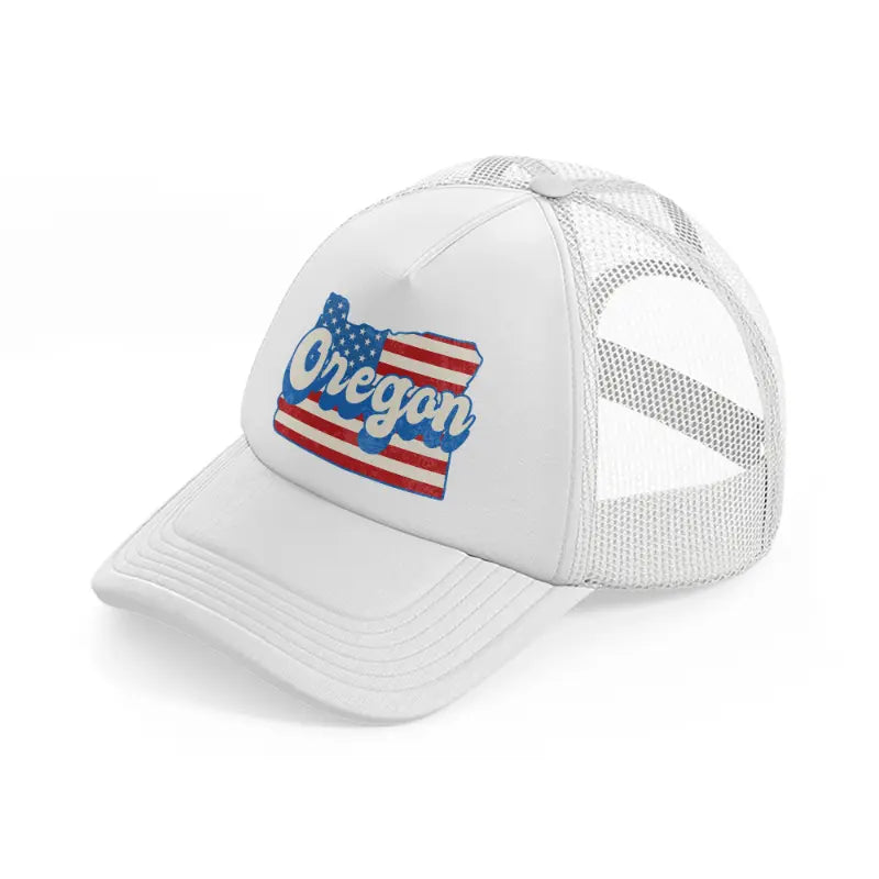 oregon flag white trucker hat