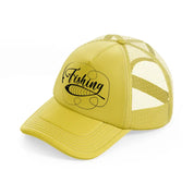 fishing gold trucker hat