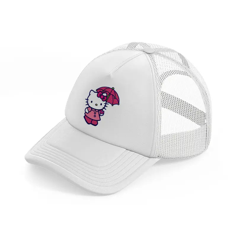 hello kitty umbrella white trucker hat