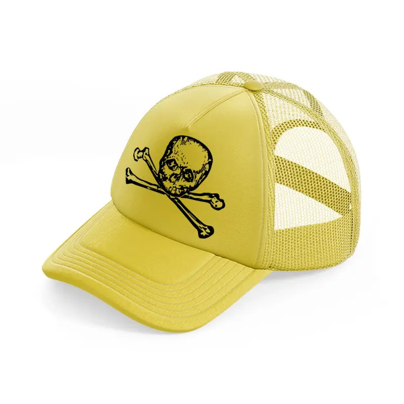 skull bone-gold-trucker-hat