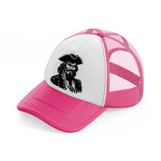 captain image neon pink trucker hat