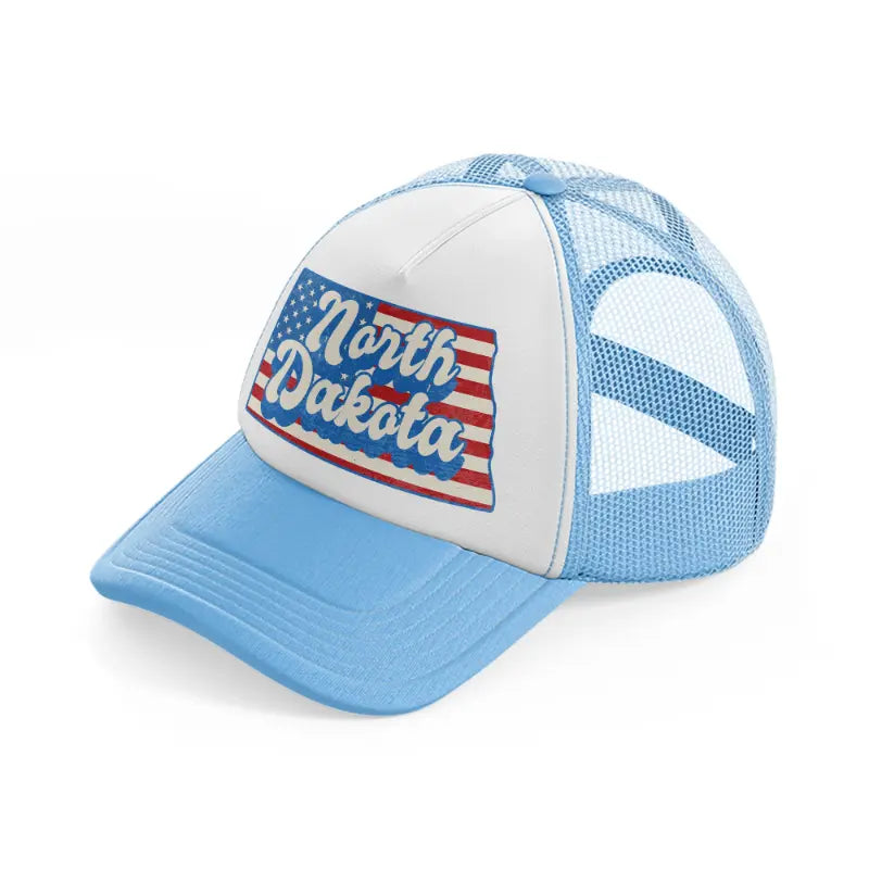 north dakota flag sky blue trucker hat