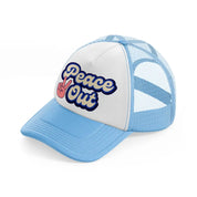 peace out-sky-blue-trucker-hat