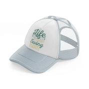 life is short swing hard grey trucker hat