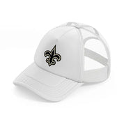 new orleans saints black emblem-white-trucker-hat
