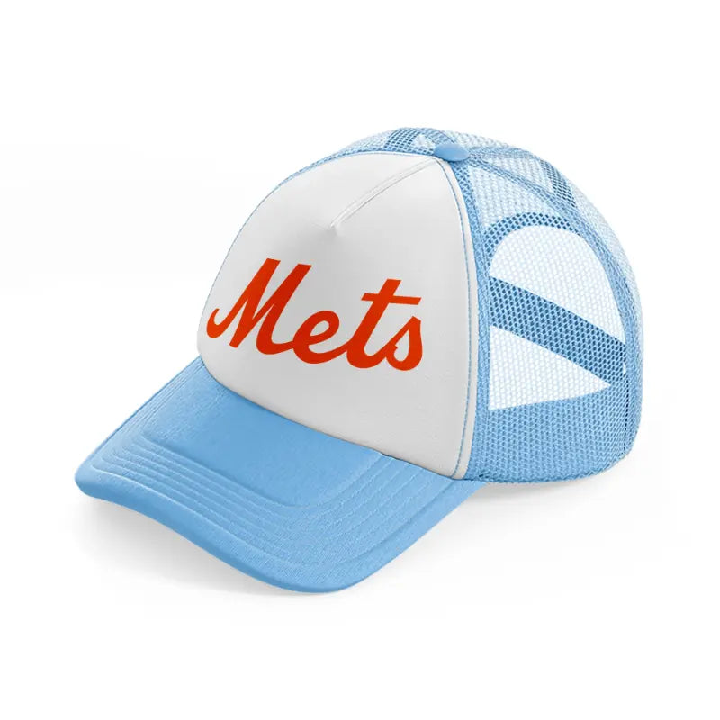 new york mets orange emblem-sky-blue-trucker-hat