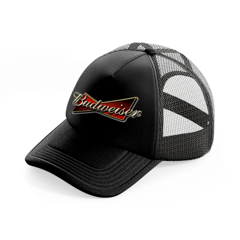 budweiser logo black trucker hat