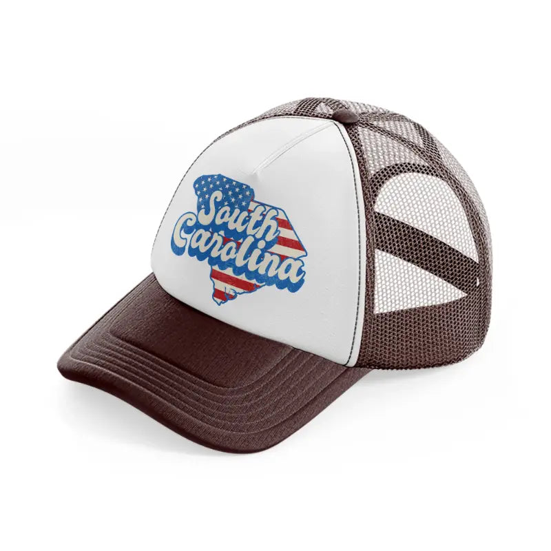 south carolina flag-brown-trucker-hat