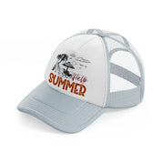 hello summer-grey-trucker-hat