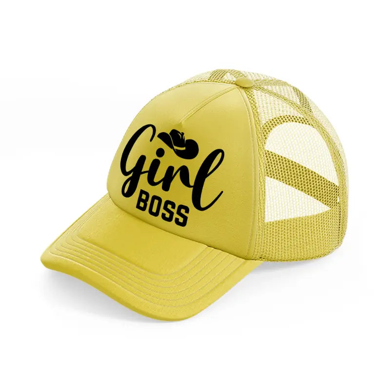 girl boss gold trucker hat