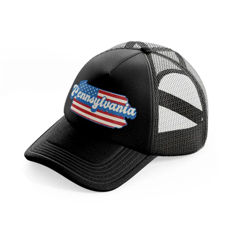 pennsylvania flag-black-trucker-hat