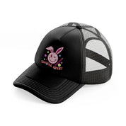 teacher bunny black trucker hat