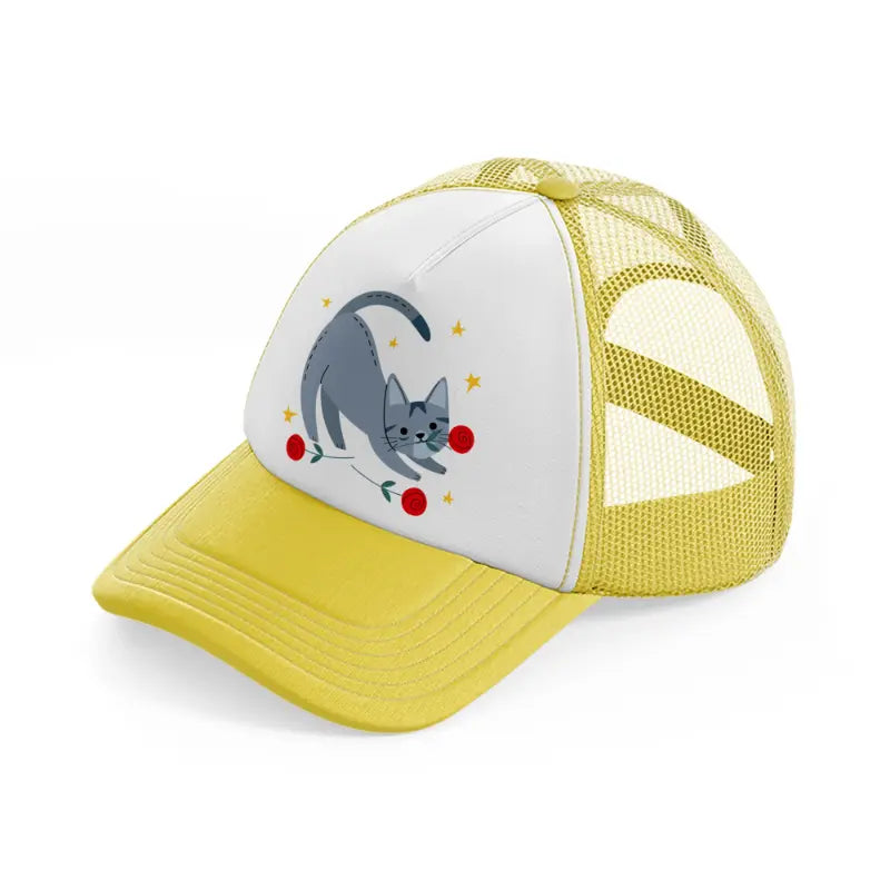 004 flower yellow trucker hat