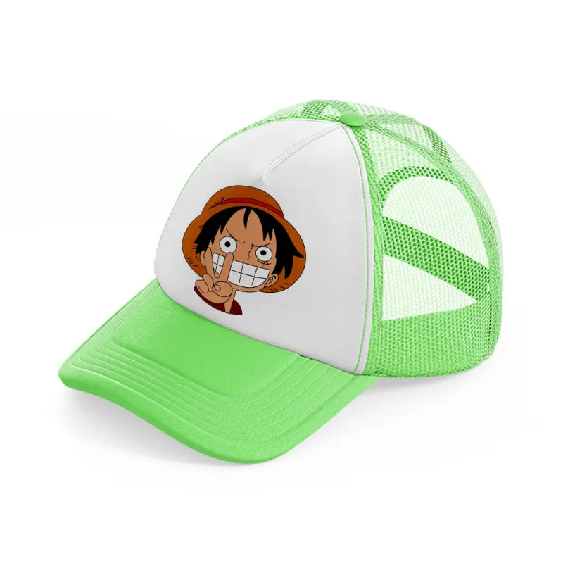 luffy smiling-lime-green-trucker-hat