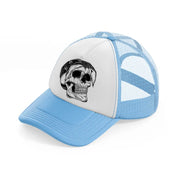 skull gangster-sky-blue-trucker-hat
