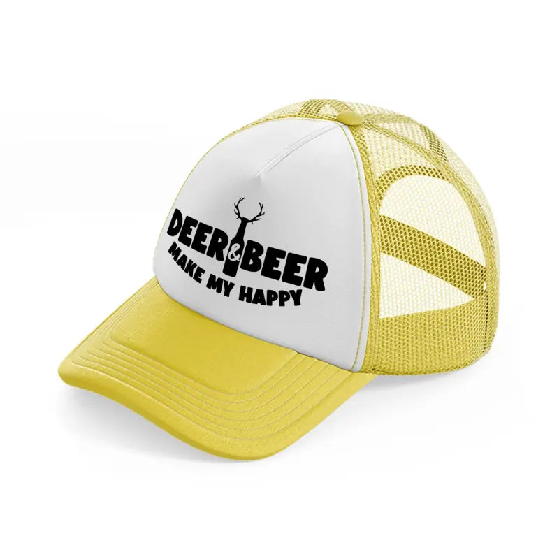 deer & beer make my happy-yellow-trucker-hat