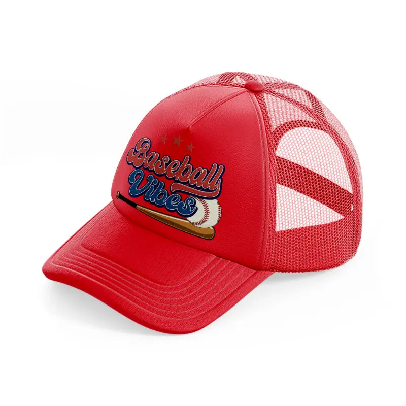 baseball vibes red-red-trucker-hat