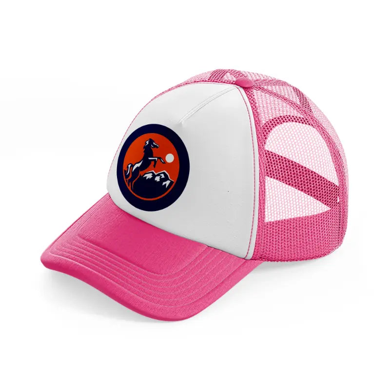 denver broncos badge-neon-pink-trucker-hat