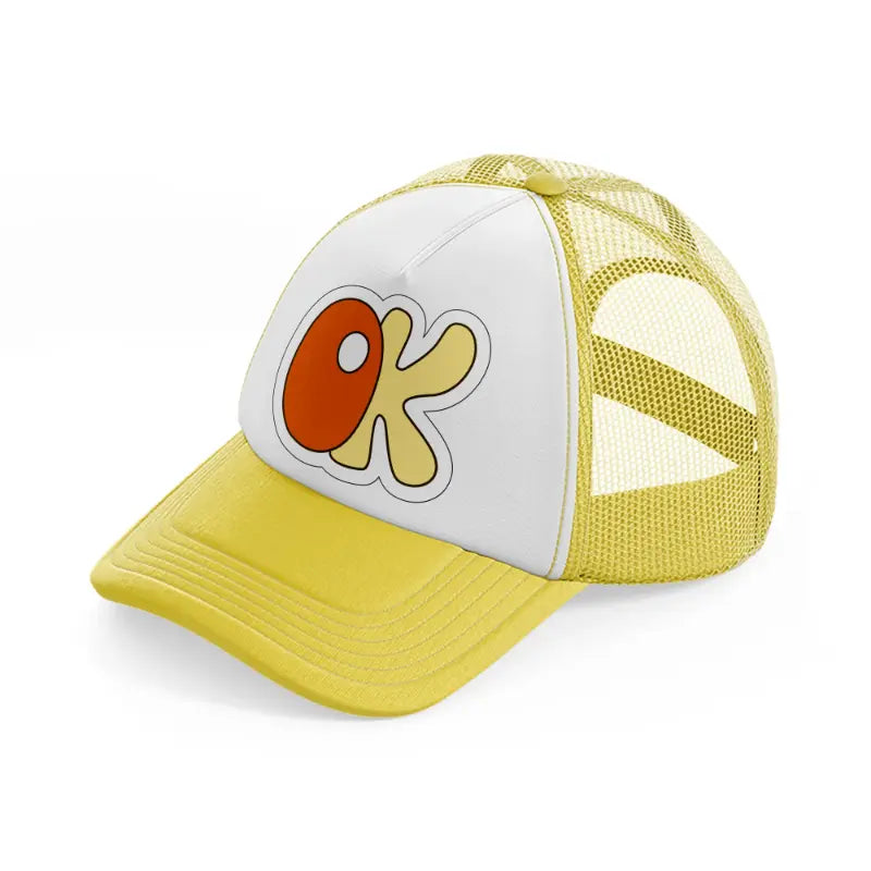 groovysticker 12 yellow trucker hat