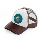 miami dolphins badge-brown-trucker-hat