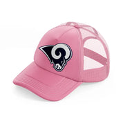 los angeles rams emblem-pink-trucker-hat