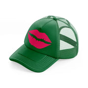 lips green trucker hat