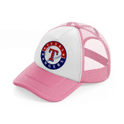texas rangers badge-pink-and-white-trucker-hat